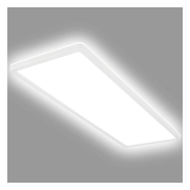 Plafonnier LED Briloner, Ultra Plat, Effet Rétroéclairé, Blanc Neutre, 3000 Lumens, 580x200x30mm