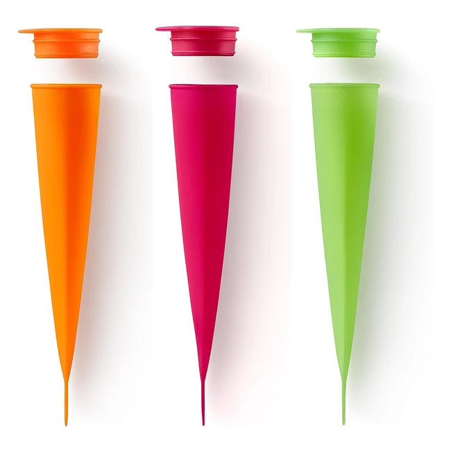 Molde Helado LKU 3uds Surtidos Silicona Multicolor - ¡Evita Derramamientos!