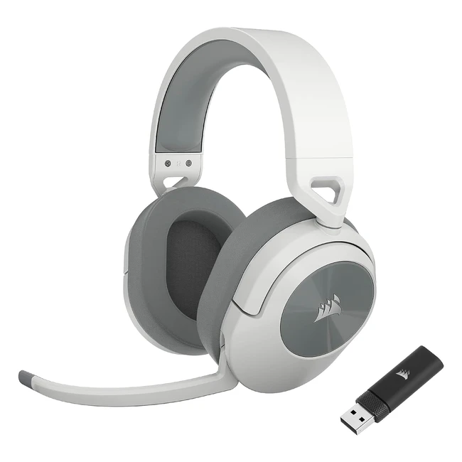 Corsair HS55 Wireless Gaming Headset - Low Latency 2.4GHz Wireless oder Bluetooth - Dolby Audio 7.1 Surround Sound - Leicht - Omnidirektionales Mikrofon - Weiße Farbe