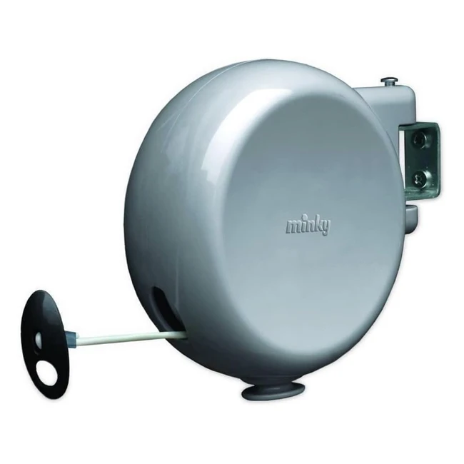 Minky VT20500103 Retractable Reel Washing Line - 15m Drying Space - Grey