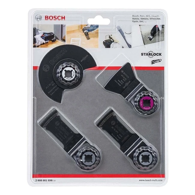Bosch Professional Set 4 Unidades para Montaje y Reparación de Suelos con Multiherramienta Starlock