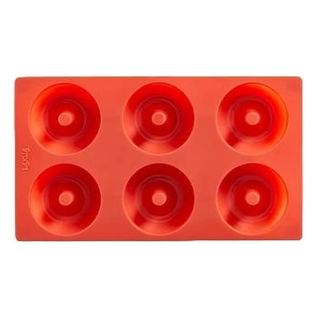 Molde Silicona Repostera Doughnut 6 Cavidades Rojo - LKU 0620406R01