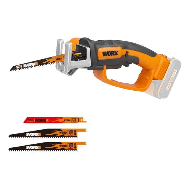 Scie sabre sans fil Worx 20V WG894E9 - Lame 16cm - 3 lames pour bois et métal