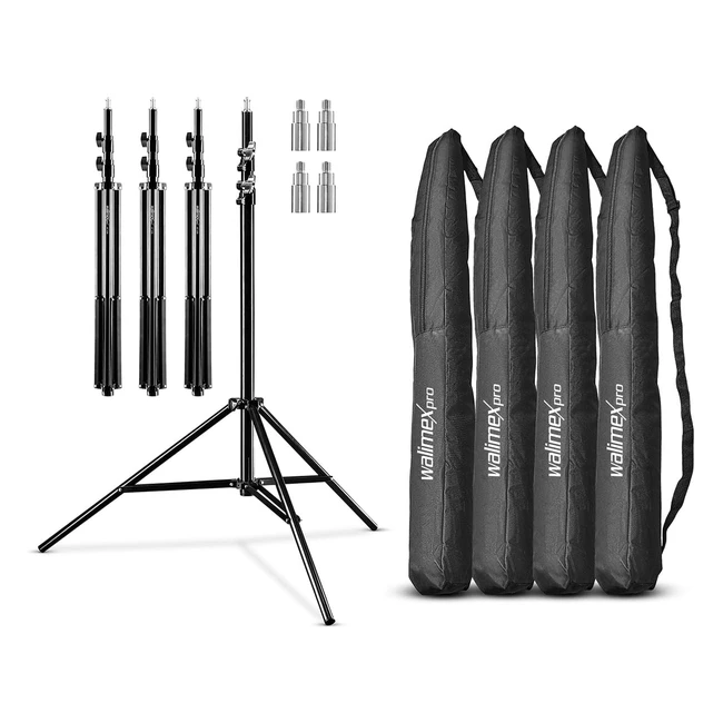 Walimex Pro 4x Lampenstativ WT806 mit Federdämpfung, max. 256cm, belastbar bis 6kg
