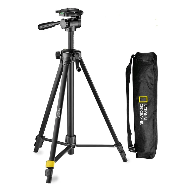 Kit trépied photo National Geographic moyen, sac de transport, rotule 3D, plateau rapide, 3 sections, charge 15kg