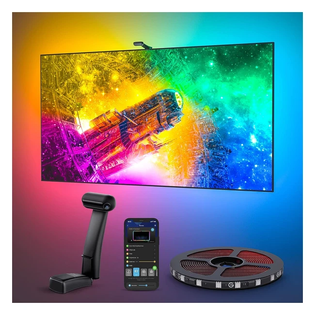 Govee T2 Envisual - Double Caméras, Rétroéclairage LED RGBIC WiFi 36m pour TV 55-65 pouces, Perles Lumineuses Doubles