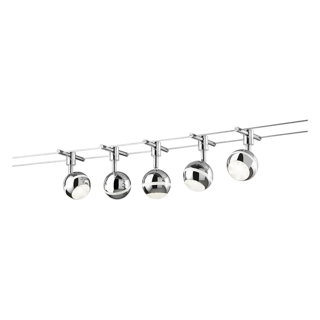 Trio Leuchten Trio 778210506 Baloubet - Sistema su Cavi a LED 5x38W - Nichel 500