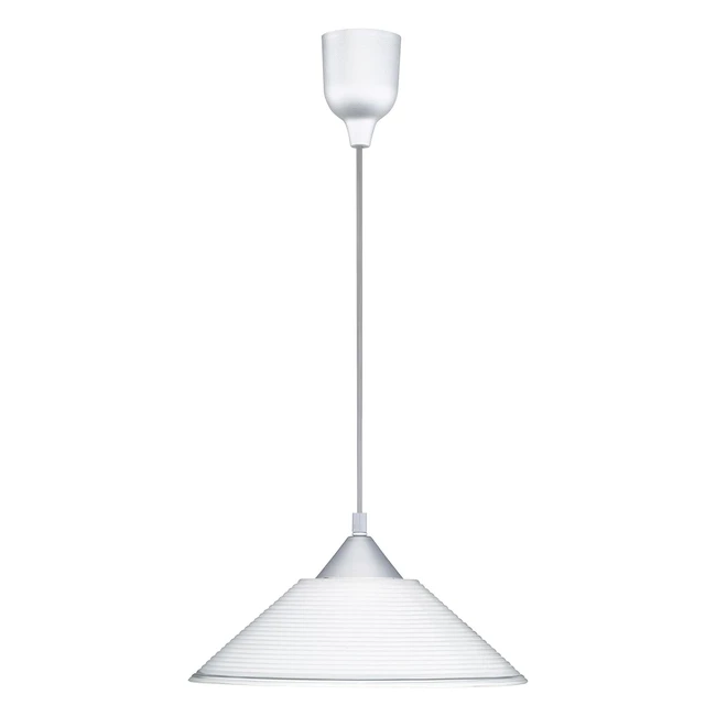 Lampada a sospensione Diego Trio Leuchten 301400101 - Vetro rigato bianco