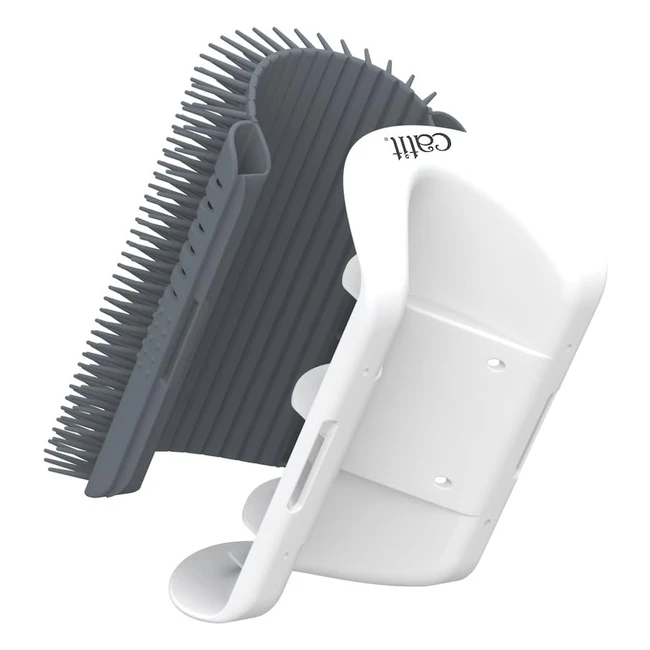 Catit Senses Self Groomer - Gray, Reference 20 - Collects Loose Hair, Suited for Walls and Corners