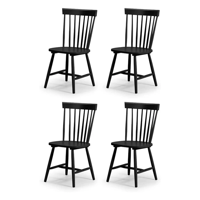 Julian Bowen Set of 4 Torino Chairs Black - Modern Scandinavian Design