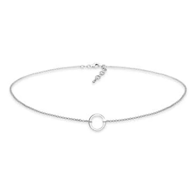 Collar de plata de ley 925 para mujeres - Diseño geométrico de tendencia - Elli