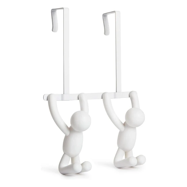 Crochet Umbra Buddy OTD Patère de Porte en Plastique et Métal Blanc - Supporte jusqu'à 23 kg