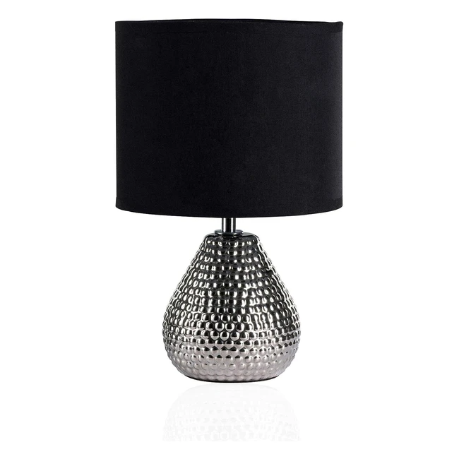 Lampe de chevet argent noir Pauleen 48018 - Luminaire à poser 230V sans ampoule