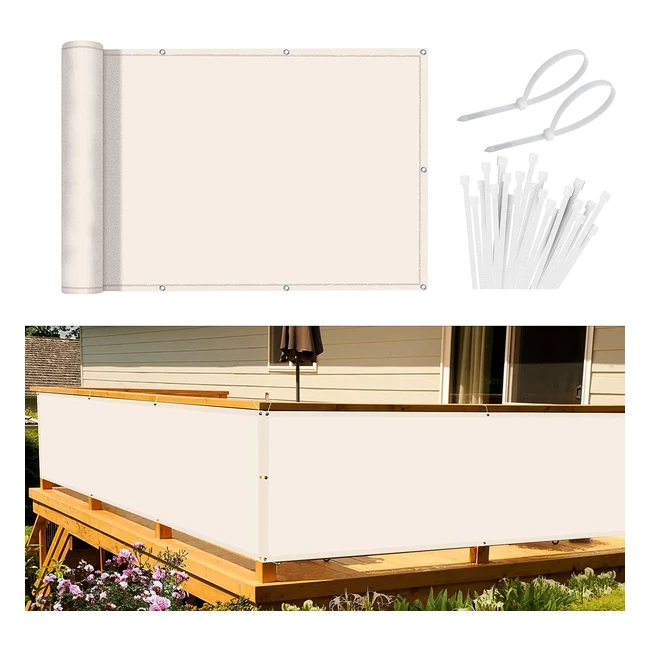 Frangivista Balcone Sunnylaxx 90x500 cm - Protezione Privacy con Occhielli e Fascetta - Crema