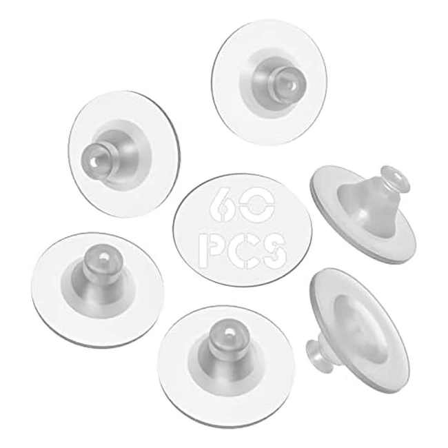 Ferma Orecchini Silicone Trasparente - Alta Qualit - 60 Pezzi - Universale