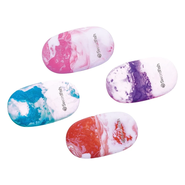 Swordfish Marble Eraser Pack of 24 - PVC and Phthalate Free - Assorted Colors - #40375