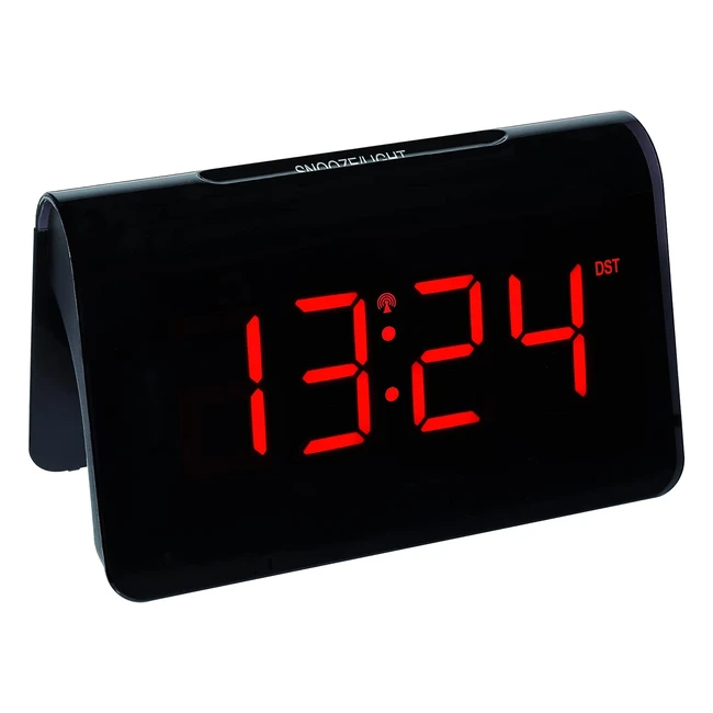 Réveil radiopilot numérique TFA Dostmann Icon 60254305 - LED rouges - Plastique noir