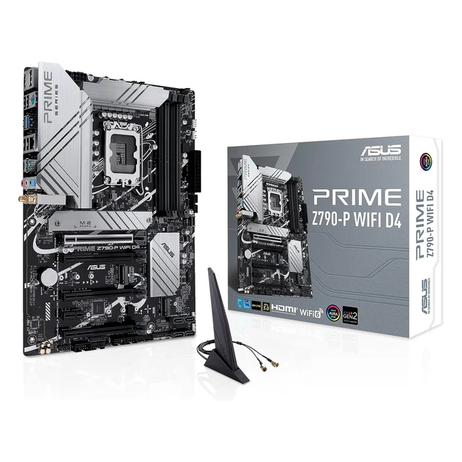 ASUS Prime Z790P WiFi D4 - Scheda Madre Gaming ATX Intel Z790 LGA1700 DDR4 PCI 50 WiFi 680211AX Intel 25GB Ethernet Realtek 71 3xM2 4xSATA 6Gb/s Aura Sync RGB Nero