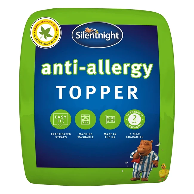 Silentnight Anti-Allergy Single Mattress Topper - Protect Against Allergies & Dust Mites - Hypoallergenic & Machine Washable