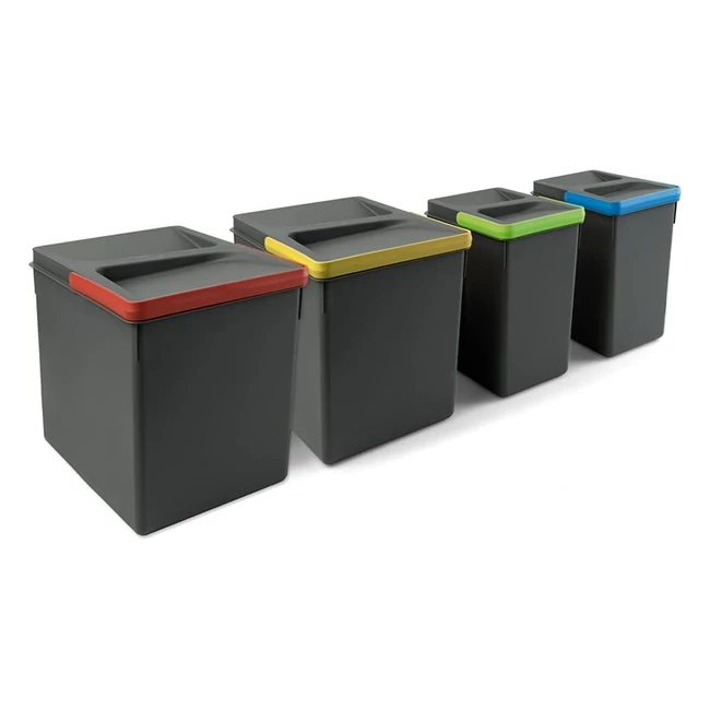 Emuca Contenedores para Cajn de Cocina Recycle Altura 266 2x12L 2x7L Plstico