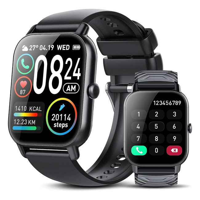 Reloj inteligente Sudugo 185 con llamadas y asistente de voz - Monitor de ritmo cardíaco y sueño - Impermeable IP68 - Android iOS