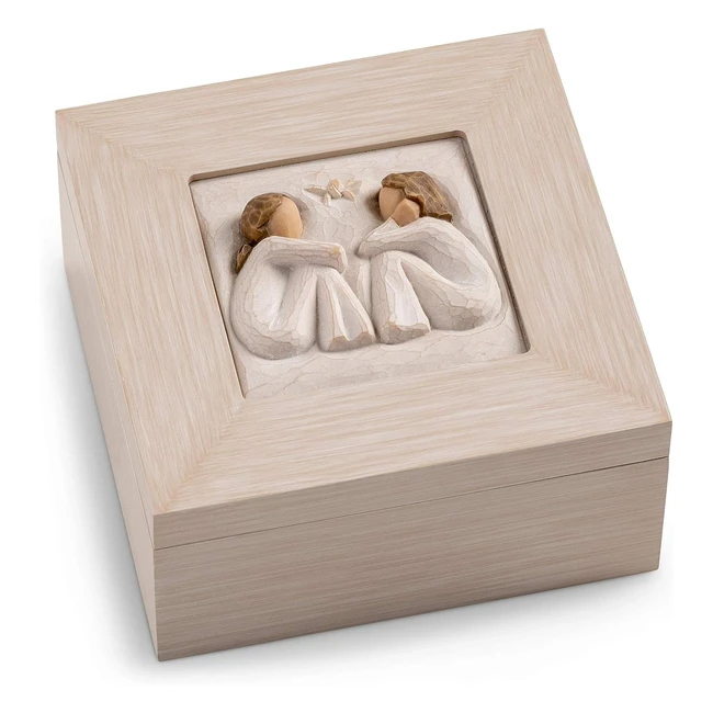 Willow Tree Friendship Music Box - Handpainted Cream Wood Box - Vivaldi's La Primavera Spring - Gift for Friends
