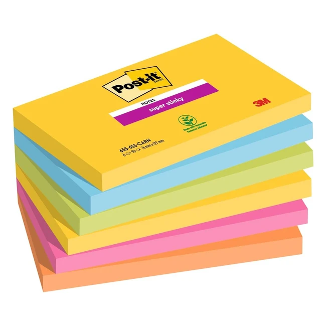 Post-it Super Sticky Notes Rio de Janeiro Collection 6556SR 76x127mm
