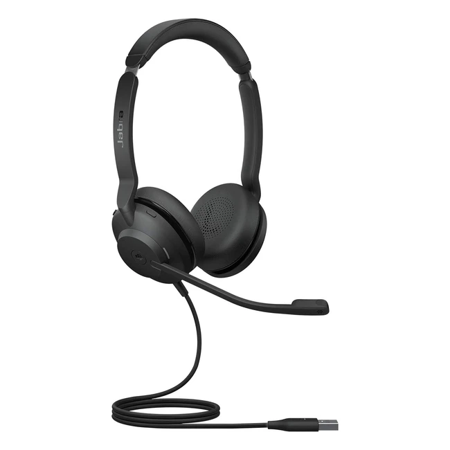 Casque Jabra Evolve2 30 - Réduction de bruit - Certifié Microsoft Teams - Microphones 2 - Câble USBA - Noir