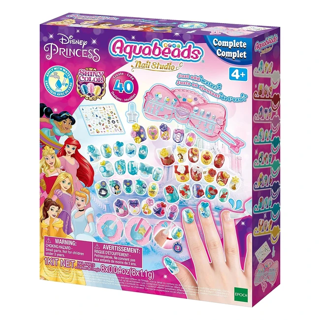 Aquabeads Nail Studio Disney Princess - Create Beautiful Nail Designs with 40 Aquabeads Nails and Decorations