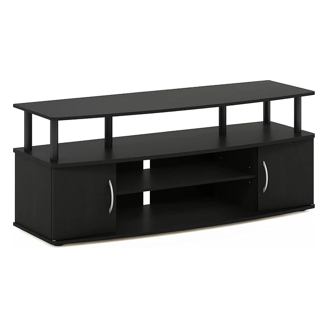 Furinno Jaya Large Entertainment Center TV Stand - Holds up to 55 inch TV - Black