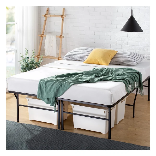 Zinus 46cm SmartBase Heavy Duty Mattress Foundation - Easy Assembly, Under Bed Storage - King, Black