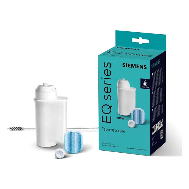 Siemens Care Set Weiß - Optimale Pflege und Reinigung für Kaffeevollautomaten - Inklusive Reinigungstabletten, Entkalkungstabletten, Brita Intenza Wasserfilter und Spezialreinigungsbürste