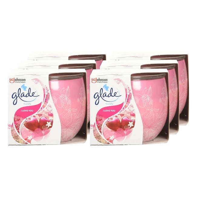 Glade Jar Candle - I Love You Pack of 6 - Infused with Essential Oils - 6 x 120g