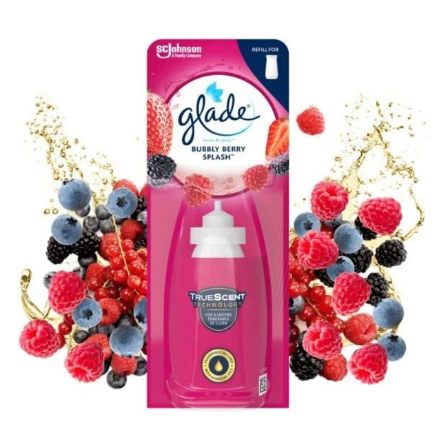 Glade Sense Spray Refill - Motion Activated, Essential Oils, Bubbly Berry Splash - Pack of 8 x 18ml