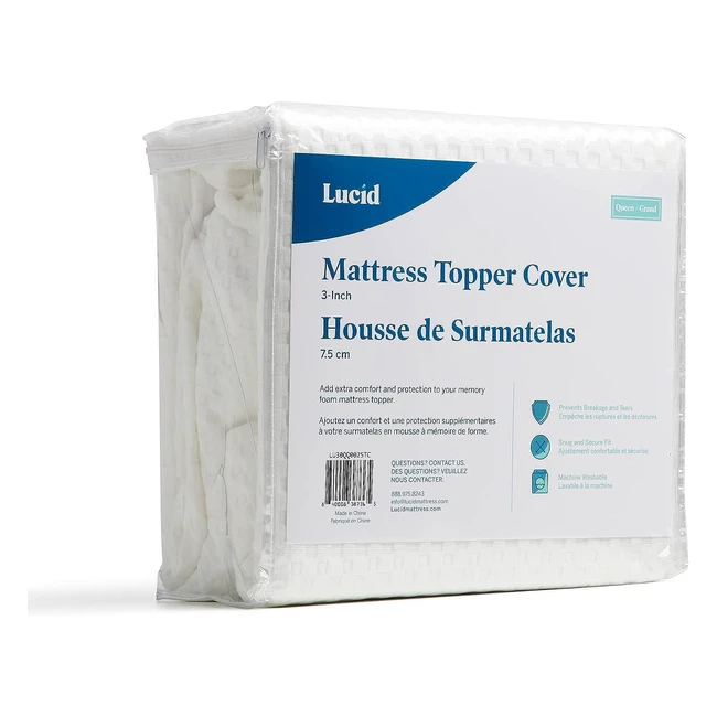 Lucid Matratzenauflagenbezug rutschfest weich und atmungsaktiv 140 x 200 cm 75 cm Höhe