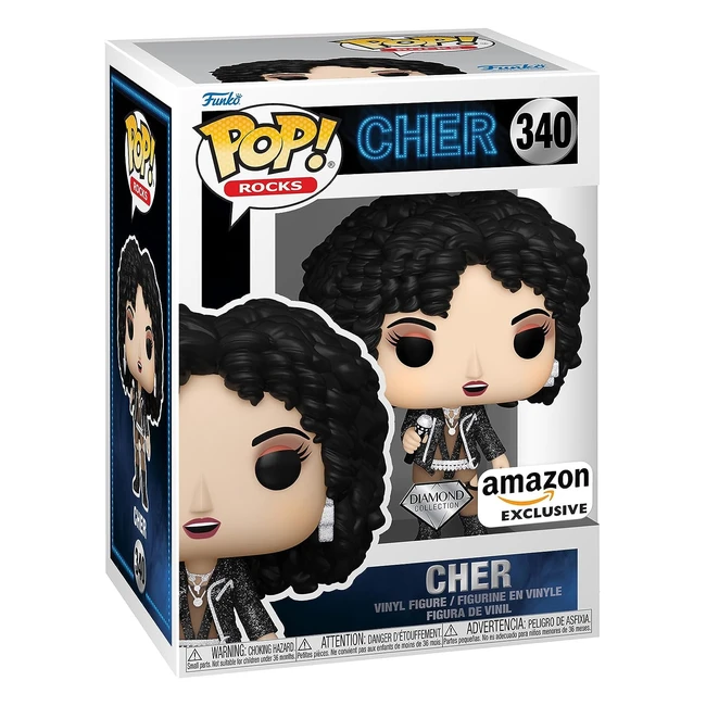 Funko Pop Rocks Cher - Diamant Pailleté - Exclusivité Amazon - Figurine en Vinyle