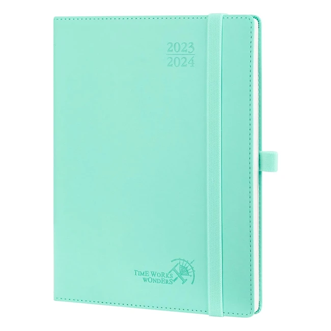 Agenda Scolaire Poprun 2023-2024 Semainier Vertical 22x165cm - Couverture Souple en PU Cuir
