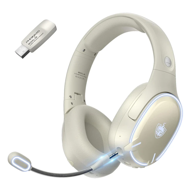 Cuffie Bluetooth Phoinikas Gaming Wireless - 24GHz, Microfono a Cancellazione di Rumore, Batteria 30h, Luce LED