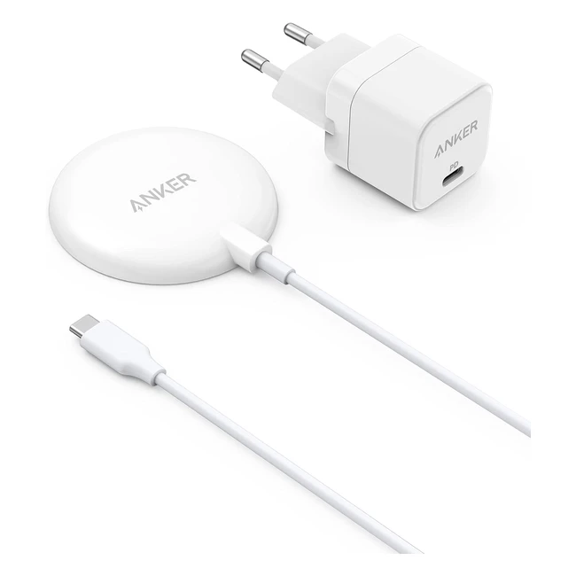 Anker PowerWave Magnetic Pad Lite - Kabelloses Ladepad mit 150cm USB-C Ladekabel - Geeignet für iPhone 14/14 Pro/14 Pro Max/13/13 Mini/12 - #Ladepad #Kabellos #iPhone