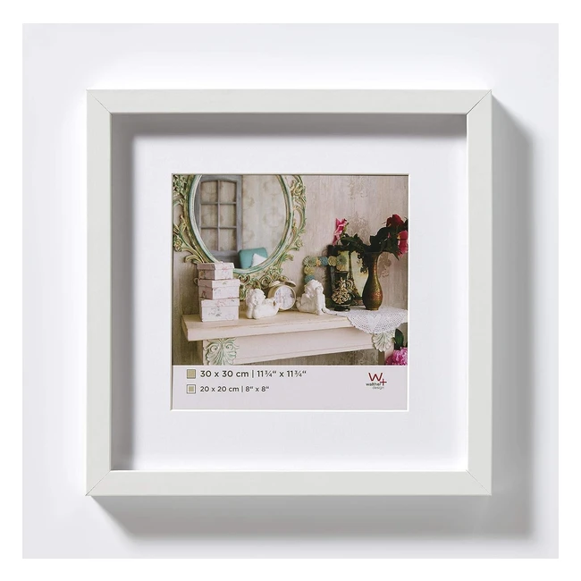 Cadre photo 3D Walther Design Stockholm 20x20 cm blanc