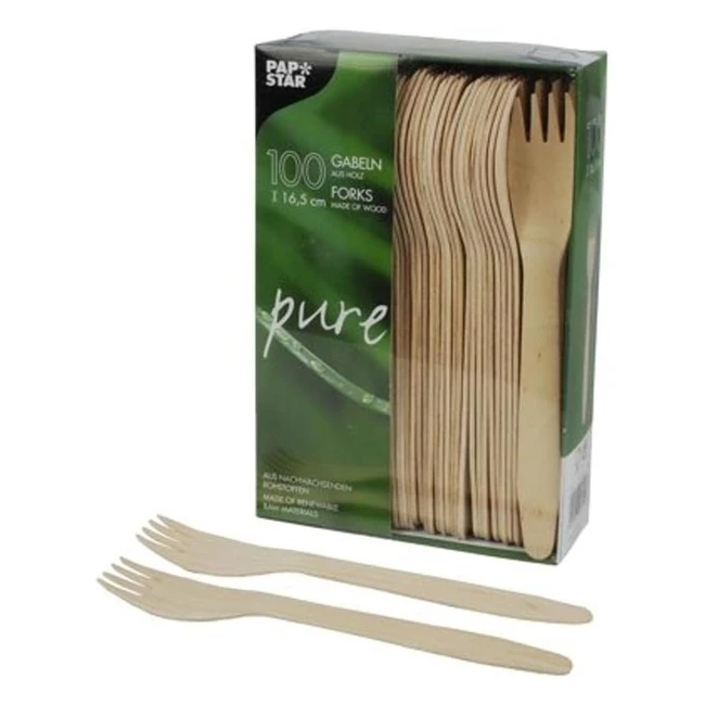 Gabeln in legno Papstar 100 pz - Eco-friendly e resistenti