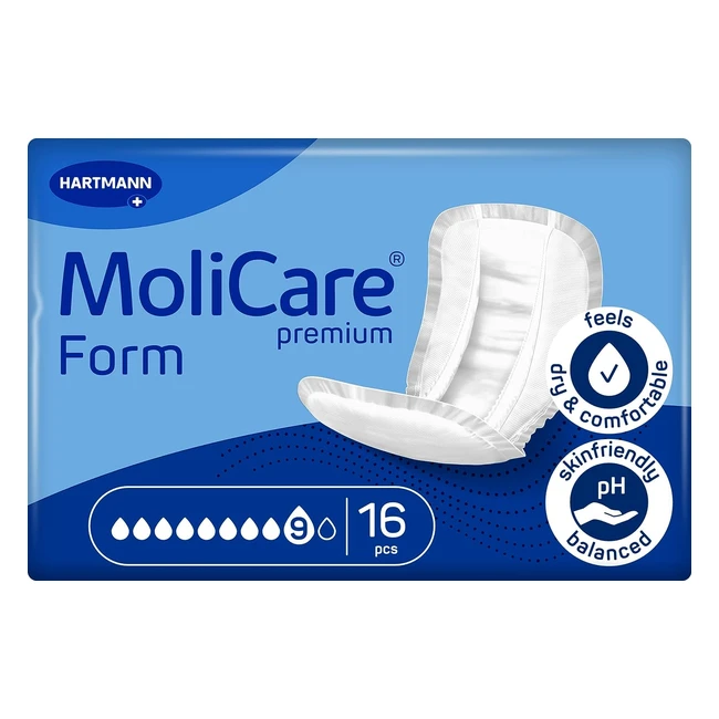Molicare Premium Form 9 Tropfen für schwerste Inkontinenz - Maximaler Schutz, extra Auslaufschutz und Diskretion für Frauen und Männer - 16er Pack