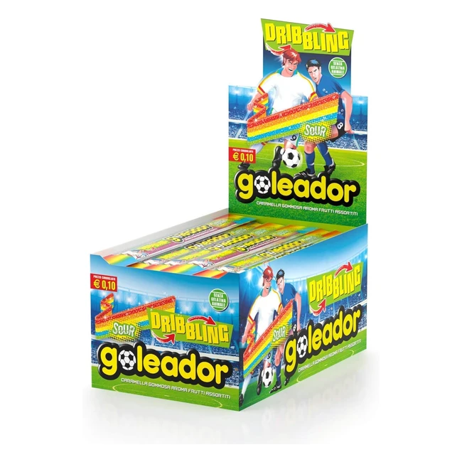 Goleador Dribbling Rainbow - Caramelle Gommose Frizzanti - Gusto Frutti Assortiti - Box da 144 Pezzi