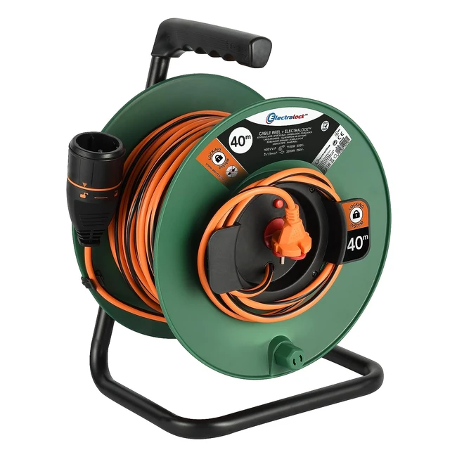 Electraline 49248 Rallonge Jardin avec Enrouleur 40m 2x15mm Electralock