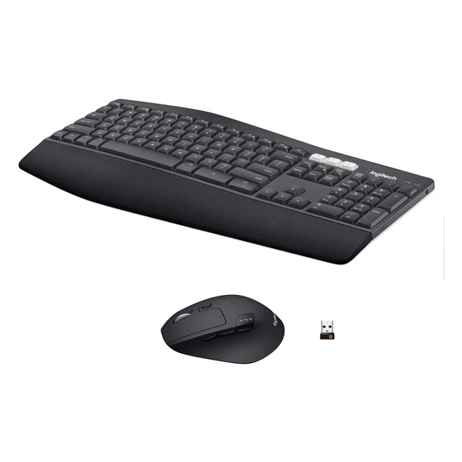 Combo Teclado y Ratón Inalámbrico Logitech MK850, Multidispositivos, 2.4 GHz/Bluetooth, Estructura Curvada, 12 Botones Programables, Batería de hasta 3 años, PC/Mac, QWERTY Español, Negro