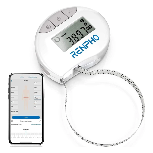 renpho smartes Krperumfangsmaband mit Bluetooth fr Bizeps Brust Hfte 