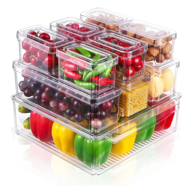 Set 10 Contenitori Frigorifero Organizer Trasparente - Jospl