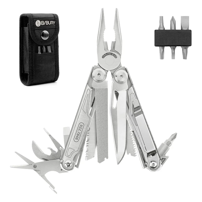 Bibury Pinza Multiuso Multitool in Acciaio Inox - Portatile e Affidabile - Ideale per Esterno e Riparazioni