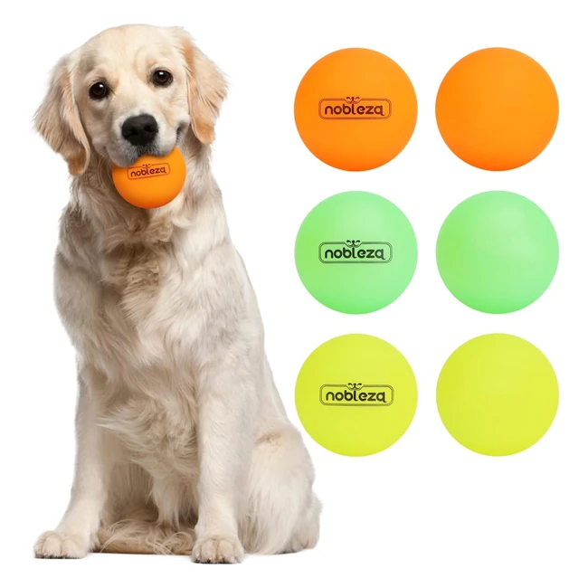 Jouet Balle pour Chien Nobleza - Caoutchouc Durable - Nettoie les Dents - Convient à Toutes les Races - Lueur dans le Noir - 6cm