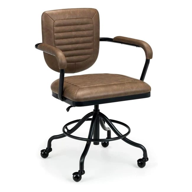 Julian Bowen Gehry Upholstered Office Chair - Brown, Adjustable Seat Height, Quilted Back